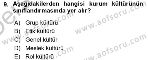 Kurumsal İletişim Dersi 2016 - 2017 Yılı 3 Ders Sınav Soruları 9. Soru