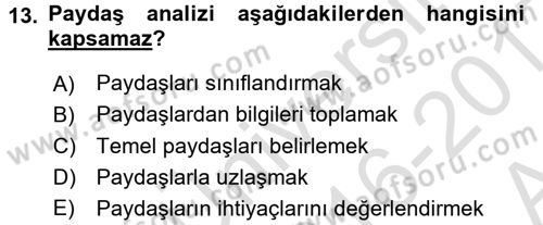 Kurumsal İletişim Dersi Ara Sınavı Deneme Sınav Soruları 13. Soru