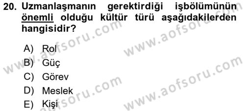 Kurumsal İletişim Dersi 2016 - 2017 Yılı (Vize) Ara Sınav Soruları 20. Soru