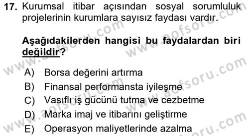 Kurumsal İletişim Dersi 2017 - 2018 Yılı 3 Ders Sınav Soruları 17. Soru