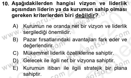 Kurumsal İletişim Dersi 2017 - 2018 Yılı (Final) Dönem Sonu Sınav Soruları 10. Soru