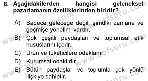 Kurumsal İletişim Dersi 2017 - 2018 Yılı (Final) Dönem Sonu Sınav Soruları 8. Soru