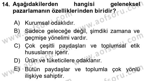 Kurumsal İletişim Dersi 2018 - 2019 Yılı 3 Ders Sınav Soruları 14. Soru