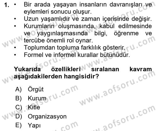 Kurumsal İletişim Dersi 2018 - 2019 Yılı (Vize) Ara Sınav Soruları 1. Soru