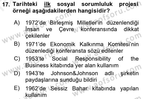 Kurumsal İletişim Dersi 2018 - 2019 Yılı (Final) Dönem Sonu Sınav Soruları 17. Soru