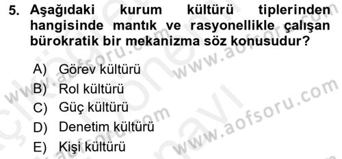 Kurumsal İletişim Dersi 2018 - 2019 Yılı (Final) Dönem Sonu Sınav Soruları 5. Soru