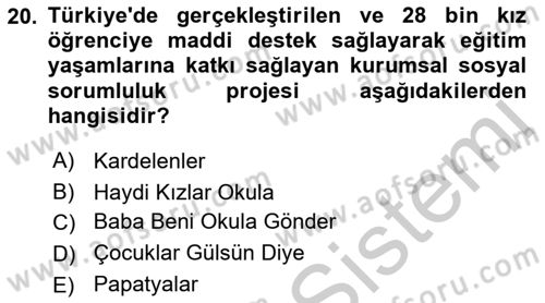 Kurumsal İletişim Dersi 2018 - 2019 Yılı Yaz Okulu Sınav Soruları 20. Soru