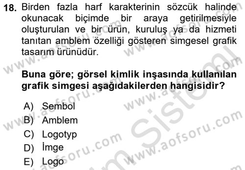 Kurumsal İletişim Dersi Ara Sınavı Deneme Sınav Soruları 18. Soru