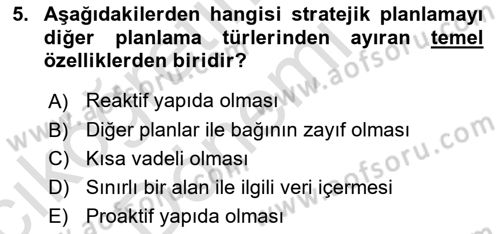Kurumsal İletişim Dersi Ara Sınavı Deneme Sınav Soruları 5. Soru