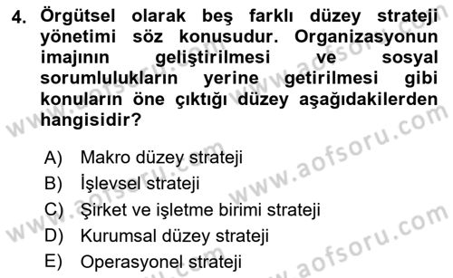 Kurumsal İletişim Dersi 2020 - 2021 Yılı Yaz Okulu Sınav Soruları 4. Soru