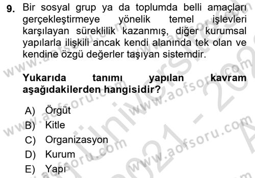 Kurumsal İletişim Dersi Ara Sınavı Deneme Sınav Soruları 9. Soru