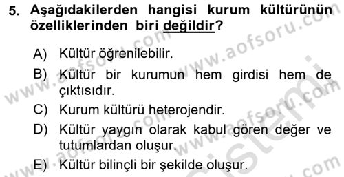 Kurumsal İletişim Dersi 2021 - 2022 Yılı (Final) Dönem Sonu Sınav Soruları 5. Soru