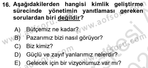 Kurumsal İletişim Dersi Ara Sınavı Deneme Sınav Soruları 16. Soru