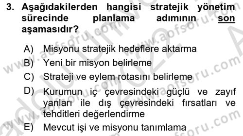 Kurumsal İletişim Dersi Ara Sınavı Deneme Sınav Soruları 3. Soru