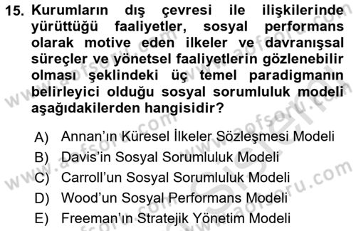 Kurumsal İletişim Dersi 2022 - 2023 Yılı (Final) Dönem Sonu Sınav Soruları 15. Soru