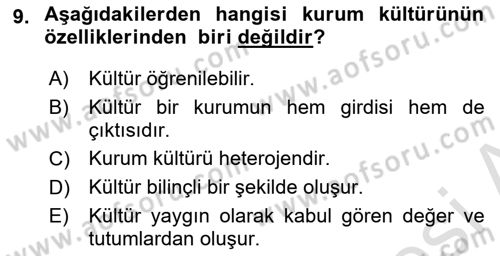 Kurumsal İletişim Dersi 2022 - 2023 Yılı Yaz Okulu Sınav Soruları 9. Soru