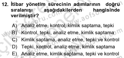 Kurumsal İletişim Dersi 2023 - 2024 Yılı (Final) Dönem Sonu Sınav Soruları 12. Soru