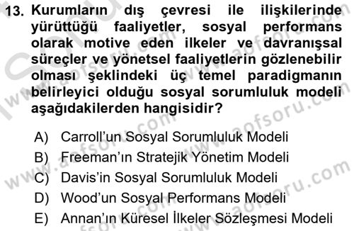 Kurumsal İletişim Dersi 2023 - 2024 Yılı (Final) Dönem Sonu Sınav Soruları 13. Soru