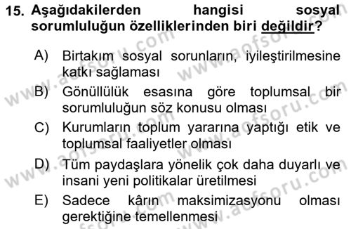 Kurumsal İletişim Dersi 2023 - 2024 Yılı (Final) Dönem Sonu Sınav Soruları 15. Soru