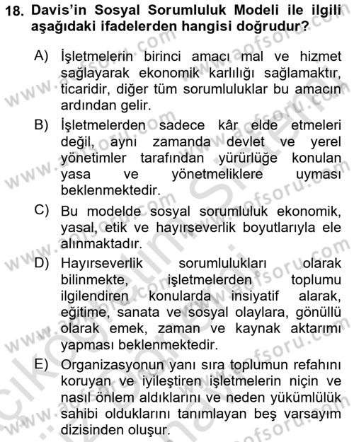 Kurumsal İletişim Dersi 2023 - 2024 Yılı (Final) Dönem Sonu Sınav Soruları 18. Soru