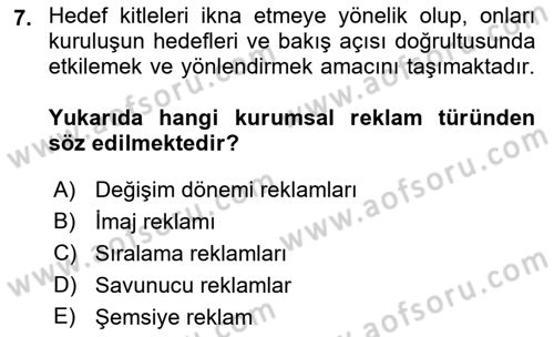 Kurumsal İletişim Dersi 2023 - 2024 Yılı (Final) Dönem Sonu Sınav Soruları 7. Soru