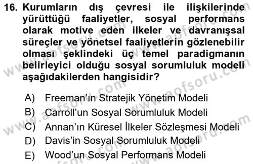 Kurumsal İletişim Dersi 2023 - 2024 Yılı Yaz Okulu Sınav Soruları 16. Soru