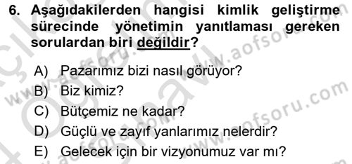 Kurumsal İletişim Dersi 2023 - 2024 Yılı Yaz Okulu Sınav Soruları 6. Soru