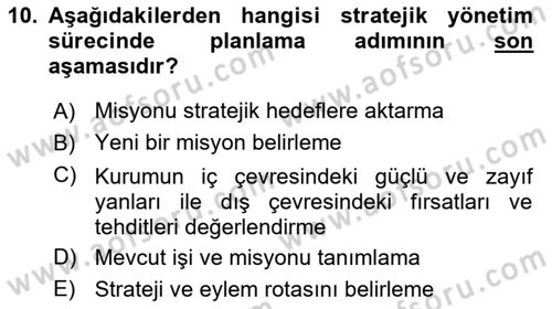 Kurumsal İletişim Dersi Ara Sınavı Deneme Sınav Soruları 10. Soru