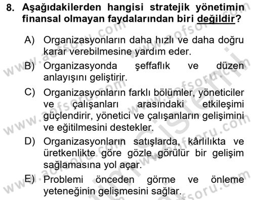 Kurumsal İletişim Dersi Ara Sınavı Deneme Sınav Soruları 8. Soru