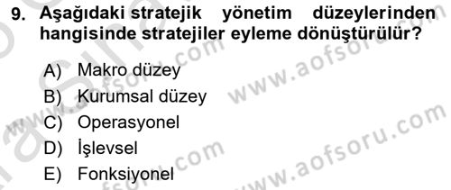 Kurumsal İletişim Dersi Ara Sınavı Deneme Sınav Soruları 9. Soru
