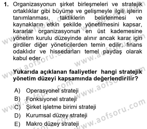 Kurumsal İletişim Dersi 2024 - 2025 Yılı (Final) Dönem Sonu Sınav Soruları 1. Soru