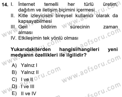 Kurumsal İletişim Dersi 2024 - 2025 Yılı (Final) Dönem Sonu Sınav Soruları 14. Soru