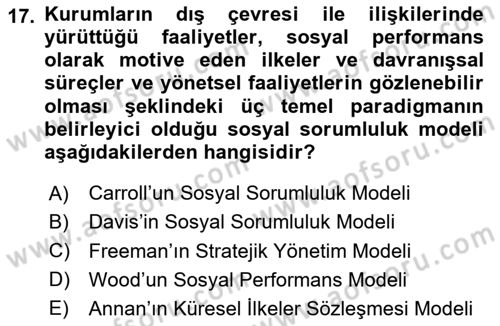 Kurumsal İletişim Dersi 2024 - 2025 Yılı (Final) Dönem Sonu Sınav Soruları 17. Soru