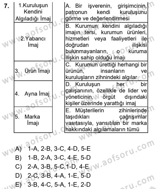 Kurumsal İletişim Dersi 2024 - 2025 Yılı (Final) Dönem Sonu Sınav Soruları 7. Soru