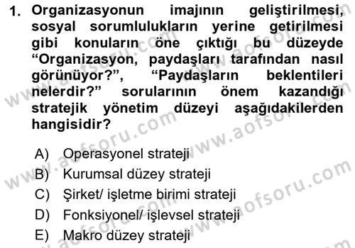 Kurumsal İletişim Dersi 2024 - 2025 Yılı Yaz Okulu Sınav Soruları 1. Soru