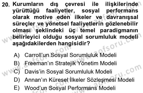 Kurumsal İletişim Dersi 2024 - 2025 Yılı Yaz Okulu Sınav Soruları 20. Soru