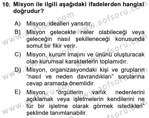 Kurumsal İletişim Dersi 2025 - 2026 Yılı (Vize) Ara Sınav Soruları 10. Soru