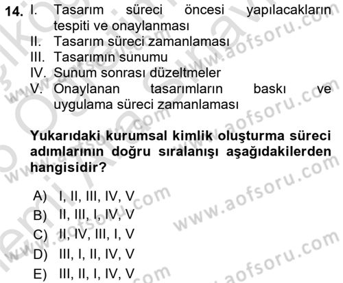 Kurumsal İletişim Dersi 2025 - 2026 Yılı (Vize) Ara Sınav Soruları 14. Soru
