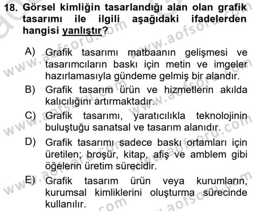 Kurumsal İletişim Dersi 2025 - 2026 Yılı (Vize) Ara Sınav Soruları 18. Soru