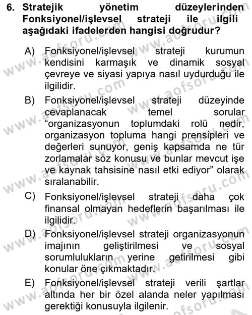 Kurumsal İletişim Dersi 2025 - 2026 Yılı (Vize) Ara Sınav Soruları 6. Soru