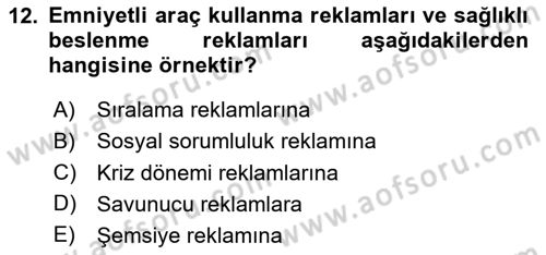 Kurumsal İletişim Dersi 2025 - 2026 Yılı (Final) Dönem Sonu Sınav Soruları 12. Soru