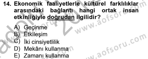 Kültürlerarası İletişim Dersi 2012 - 2013 Yılı (Vize) Ara Sınav Soruları 14. Soru