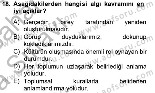 Kültürlerarası İletişim Dersi 2012 - 2013 Yılı (Vize) Ara Sınav Soruları 18. Soru