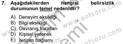 Kültürlerarası İletişim Dersi 2012 - 2013 Yılı (Vize) Ara Sınav Soruları 7. Soru