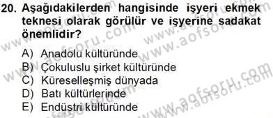 Kültürlerarası İletişim Dersi 2012 - 2013 Yılı (Final) Dönem Sonu Sınav Soruları 20. Soru