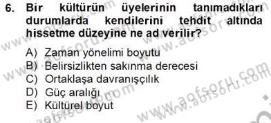 Kültürlerarası İletişim Dersi 2012 - 2013 Yılı (Final) Dönem Sonu Sınav Soruları 6. Soru