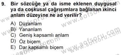 Kültürlerarası İletişim Dersi 2012 - 2013 Yılı (Final) Dönem Sonu Sınav Soruları 9. Soru