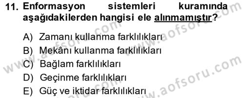 Kültürlerarası İletişim Dersi 2013 - 2014 Yılı (Vize) Ara Sınav Soruları 11. Soru