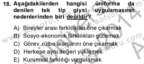 Kültürlerarası İletişim Dersi 2013 - 2014 Yılı (Vize) Ara Sınav Soruları 18. Soru