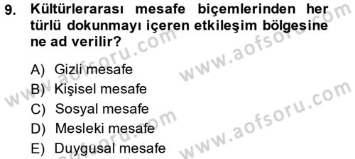Kültürlerarası İletişim Dersi 2013 - 2014 Yılı (Final) Dönem Sonu Sınav Soruları 9. Soru